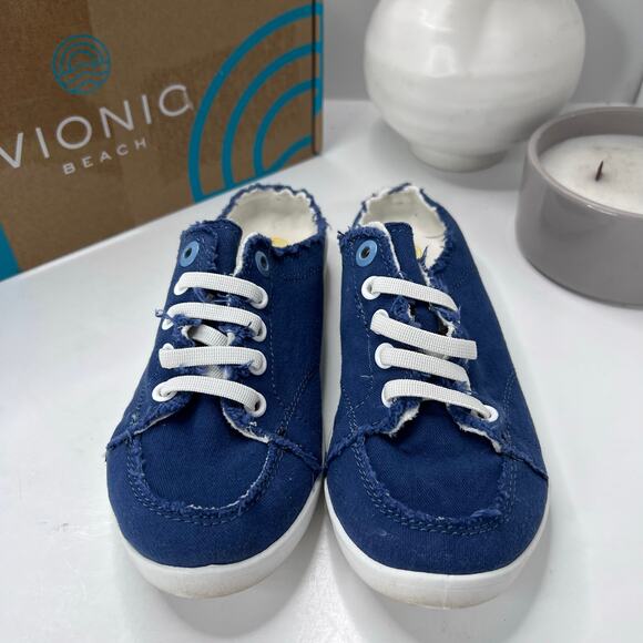 Vionic Beach Breeze Canvas Slip On Sneaker Blue Women 5M - Picture 5 of 10